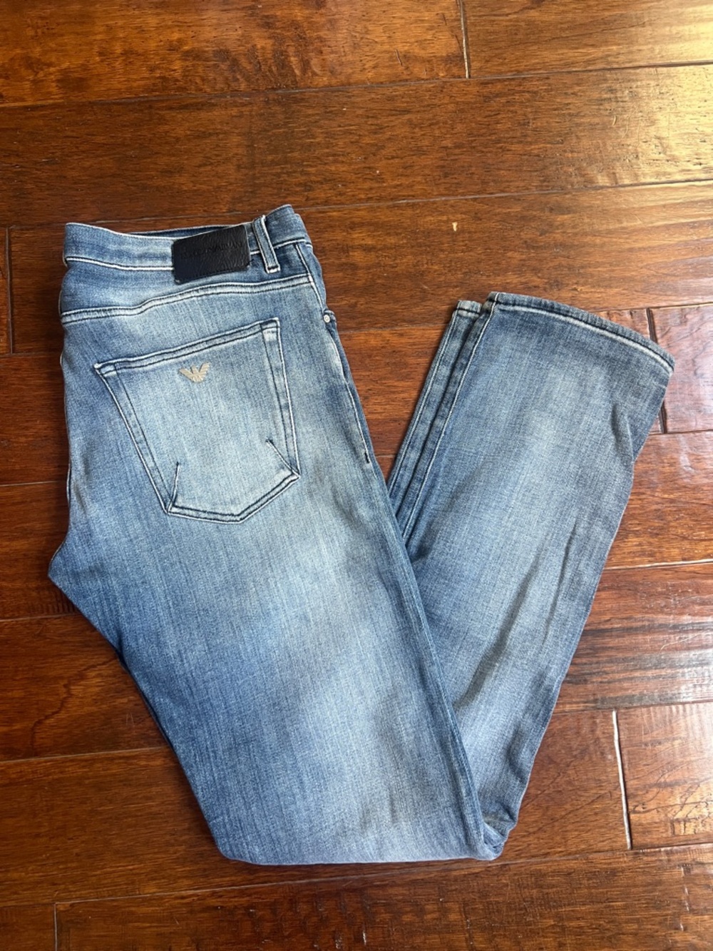 Emporio Armani Men’s Light Blue Slim Straight Jeans